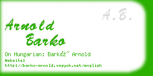 arnold barko business card